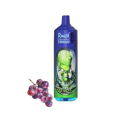 R and M Tornado 9000 Disposable Vape Pod Box of 10-Black Dragon Ice-vapexwholesale
