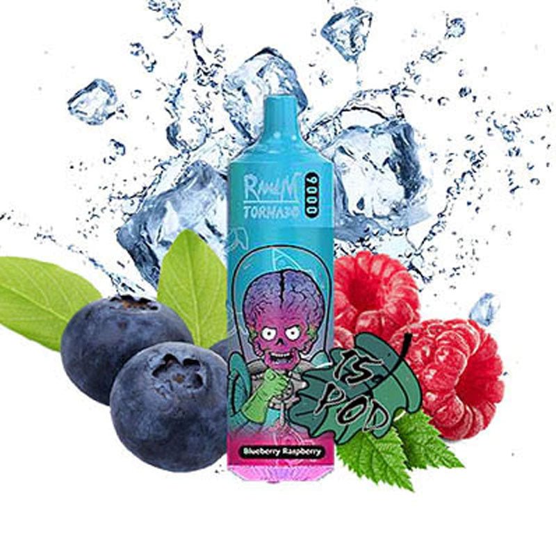 R and M Tornado 9000 Disposable Vape Pod Box of 10-Blueberry raspberry-vapexwholesale