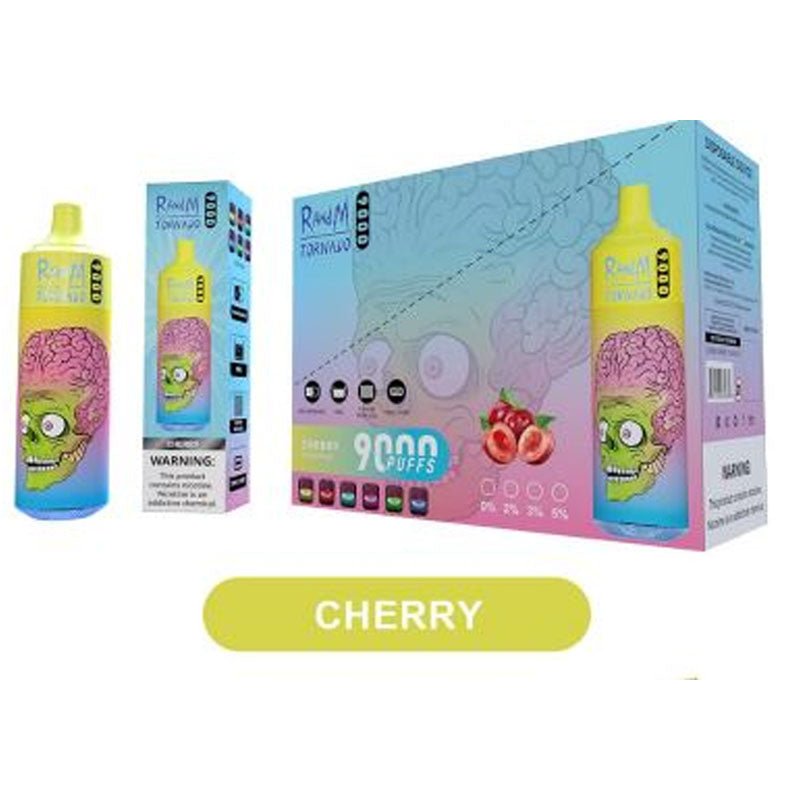 R and M Tornado 9000 Disposable Vape Pod Box of 10-Cherry-vapexwholesale