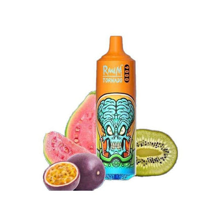 R and M Tornado 9000 Disposable Vape Pod Box of 10-Kiwi passion fruit guava-vapexwholesale