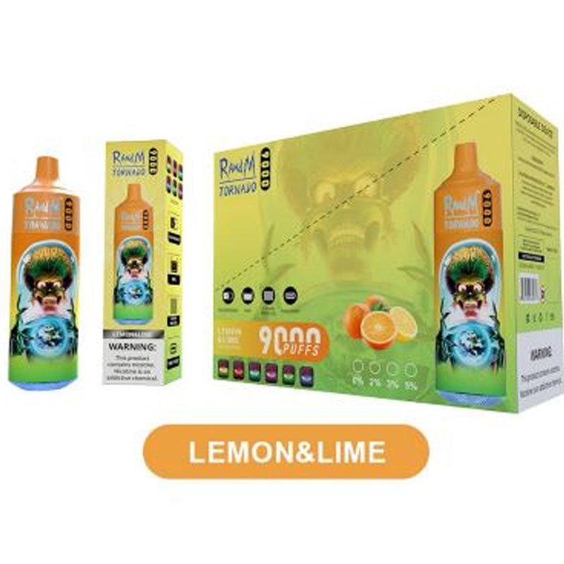 R and M Tornado 9000 Disposable Vape Pod Box of 10-Lemon Lime * New *-vapexwholesale