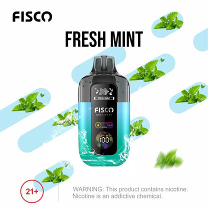 Fisco Point Pro 7000 Puff Pre-Filled Pod Kit - Box of 5 in Fresh Mint Flavour Available at UK Vaper Wholesale