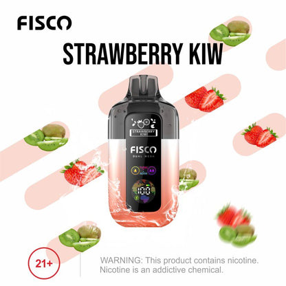Fisco Point Pro 7000 Puff Pre-Filled Pod Kit - Box of 5 in Strawberry Kiwi Flavour Available at UK Vaper Wholesale