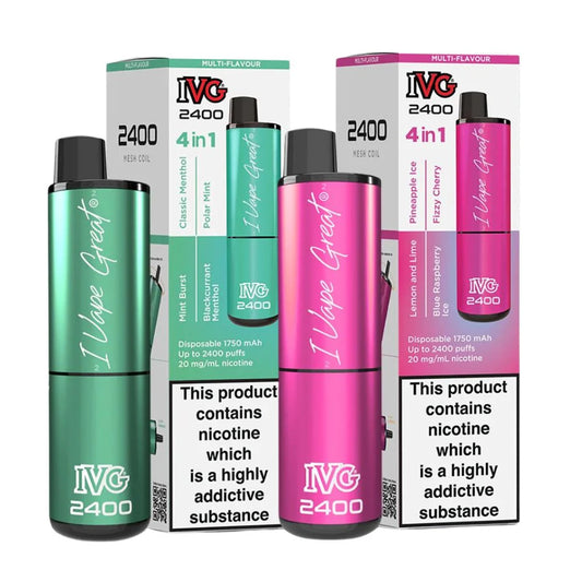 IVG 2400 Puffs 4 in 1 Prefilled Pod Kit - Box of 5 – £29.99 Sale