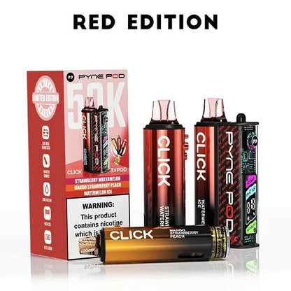 Pyne Pod Click 50k Prefilled Pod Vape Kit Box of 5 - Red Edition at UK Vaper Wholesale