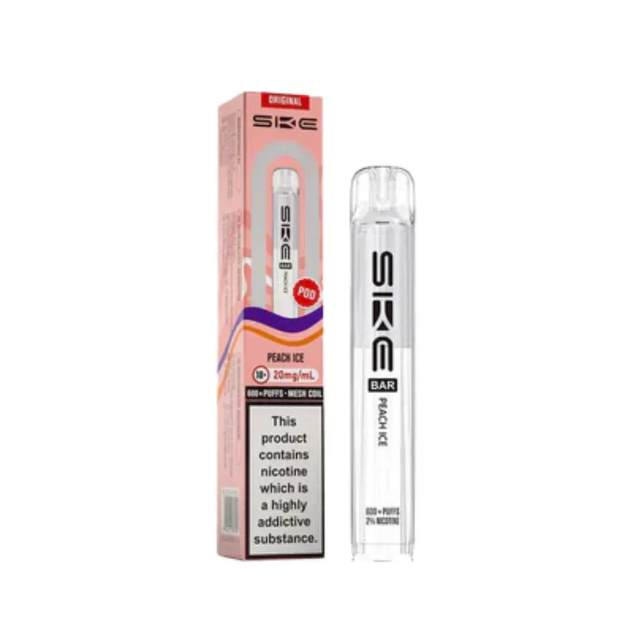 SKE Bar 600 Prefilled Pod box of 10 in Peach Ice at UK Vaper Wholesale