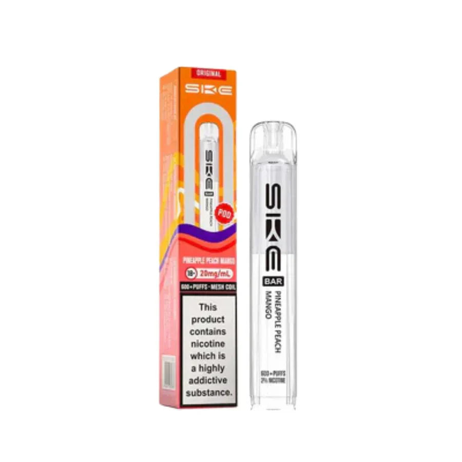 SKE Bar 600 Prefilled Pod box of 10 in Pineapple Peach Mango at UK Vaper Wholesale